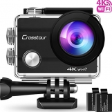 Action Cam 4K Unterwasserkamera Action Kamera WiFi Crosstour Wasserdicht Sports Cam Ultra Full HD 2" LCD 170°Ultra Weitwinkel 30M Helmkamera mit 2 Batterien und kostenlose Accessoires - 1