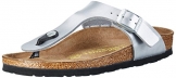 Birkenstock Classic Gizeh Birko-Flor, Damen Zehentrenner, Silber (Silber), 38 EU - 1