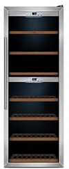 CASO WineComfort 126 Design Weinkühlschrank für bis zu 126 Flaschen (bis zu 310 mm Höhe), zwei Temperaturzonen 5-20°C, Getränkekühlschrank, Energieklasse B - 1
