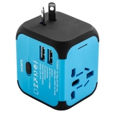 Duomishu Reiseadapter Reisestecker 2 Polig 3-Polig USB 4 Fach Reise Adapter weltweiter Einsatz doppel USB Anschlüsse am Ladegerät Steckdosenadapter universell einsetzbar in 150 Ländern USA UK EU AU usw. - 8