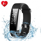 Fitness Tracker, Ginsy Activity Tracker Armbanduhr mit Slim Touch Bildschirm Armbänder, tragbar Smart Armband Schrittzähler Schlaf Monitor für Android und IOS (Schwarz) - 1