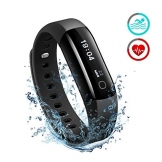 Fitness Tracker, Mpow IP68 Wasserdichte Smart Fitness Armbänder mit Pulsmesser, OLED Bildschirm Herzfrequenz Monitor Aktivitätstracker Pedometer für Android iOS Smartphones z.B. iPhone 7/7 Plus/6S/6/5/5S, Samsung S8/S7, Huawei, LG, Sony, schwarz. - 1