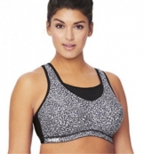 Glamorise Damen Gepolstert Sport-BH 1067, Mehrfarbig (Schwarz/Weiss Prt), 95G (Herstellergröße: 42F)