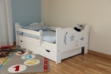 Kinderbett Jugendbett Juniorbett Massivholz mit Matratze 160x80cm (weiss) - 1