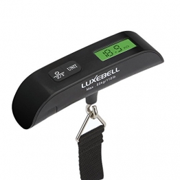 Luxebell® Digitale Kofferwaage Gepäckwaage,Travel Kofferwaage T-förmigen Hängewaage Mit Temperaturanzeige, 50 kg Kapazität, Schwarz - 1