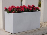 Pflanztrog aus Fiberglas d. BUNDESGARTENSCHAU, Blumentrog, Pflanzkübel, Blumenkasten (L80 x B30 x H40 cm, betongrau) - 1