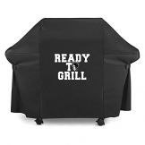 READY TO GRILL® 58" Universal Grill-Abdeckung Premium-Grill-Zubehör, wasserdicht, uv-beständig, 147 x 61 x 107cm - Abdeckhaube / Schutzhülle / Abdeckplane passend für z.B. Weber, etc (Schwarz) - 1