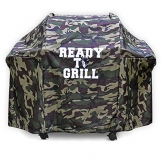 READY TO GRILL® 58" Universal Grill-Abdeckung Premium-Grill-Zubehör, wasserdicht, uv-beständig, 147 x 61 x 107cm - Abdeckhaube / Schutzhülle / Abdeckplane passend für z.B. Weber, etc (Camouflage) - 1