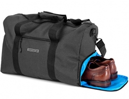 Ronin's stilvolle Sporttasche Reisetasche mit Schuhfach und Trinkflaschen-Halter | 38 Liter Handgepäck Tasche 55x40x20 | Hochwertige Canvas Weekender Tasche für Damen und Herren - 1
