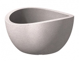 Scheurich Wave Globe Bowl, runde Pflanzschale aus Kunststoff, Taupe-Granit, 40 cm Durchmesser, 21 cm hoch, 12 l Vol. - 1