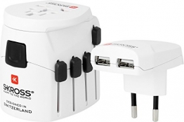 SKROSS PRO World + USB - Reiseadapter inklusive USB-Ladeport (2100 mA) - 1