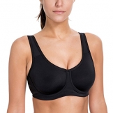 SYROKAN Damen Starker Halt Sports BH - Bügel Sport-bh für Große Größen Schwarz 85E(38DD) - 1