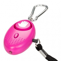 tiiwee Taschenalarm Panikalarm Selbstschutz 130dB mit LED Licht - Farbe Hot Pink - Dunkel rosa - 1
