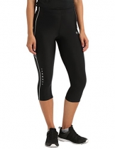 Ultrasport Damen mit Kompressionswirkung und Quick-Dry-Funktion Laufhose, 3/4 Lang, Schwarz/Weiß, M - 1