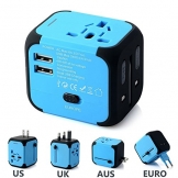 Universal Ladegerät, COCOCITY Mini Travel Adapter Reiseadapter (US UK AU EU) Ladestecker mit max. 2.4A Dual zwei USB Port Anschlüsse AC-in - 1