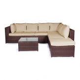 Vanage Gartenmöbel Set XXXL Montreal schöne Polyrattan Lounge Möbel für Garten, Balkon und Terrasse 2 Dreisitzer, braun/beige - 1