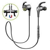 [Verbesserte Version] SoundPEATS Bluetooth Kopfhörer 4.1 Sport In Ear Kabellos AptX 8 Stunden Magnetisch mit Mikrofon Schweißfest geeignet für Jogging Fitness Workout Stereo Ohrhörer für iPhone Samsung und jedes andere Smartphone oder Bluetooth-Gerät ( Schwarz ) - 1