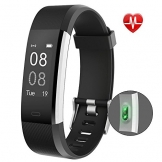 YAMAY Fitness Armband Uhr mit Pulsmesser,Wasserdicht IP67 Fitness Tracker Aktivitätstracker Pulsuhren Bluetooth Smart ArmbandUhr Schrittzähler mit Schlafmonitor Kalorienzähler Vibrationsalarm Anruf SMS Whatsapp Beachten kompatibel mit iPhone Android Handy - 1